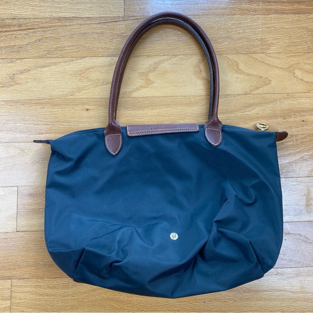 Longchamp gray and Brown Le Pliage Tote - Picture 8 of 11